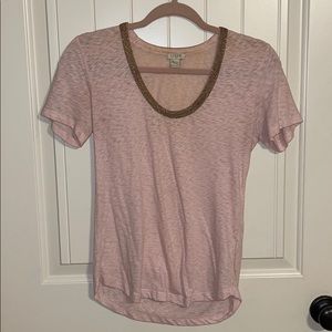 J. Crew pink sparkly scoop neck t shirt